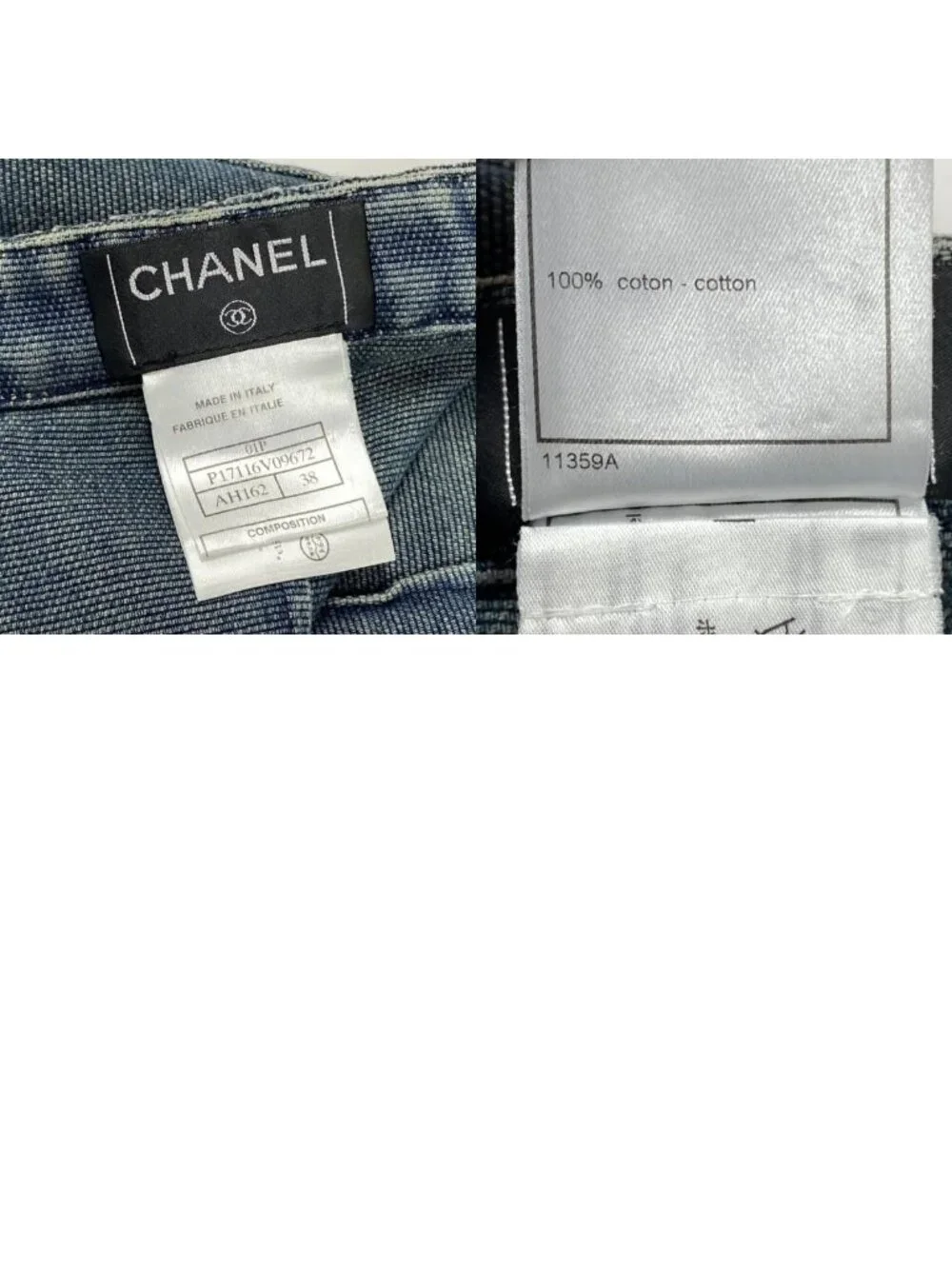 Chanel Denim Skirt Indigo Cotton